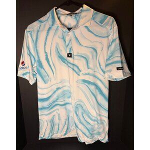 Bad Birdie Blue & White Performance Golf Polo Mens S